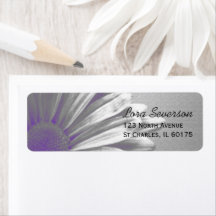 Paarse Floral Hoogtepunten het Adres van de Terugk