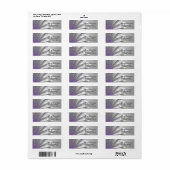 Paarse Floral Hoogtepunten het Adres van de Terugk Etiket (Full Sheet)