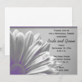 Paarse Floral Hoogtepunten Weddenschap Kaart (Voorkant / Achterkant)