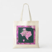 Paarse Floral I Love Texas State Map Tote Bag (Achterkant)