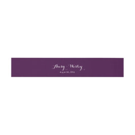 Paarse Floral Invitation Belly Band Uitnodigingen Wikkel