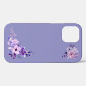 Paarse Floral iPhone Case (Achterkant (horizontaal))