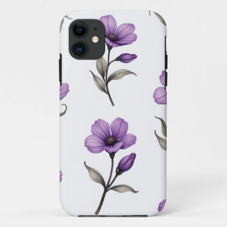 Paarse Floral iPhone Case