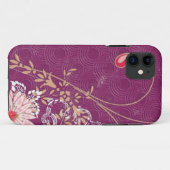 Paarse Floral iPhone iPad iPod Razr Hoesje (Achterkant (horizontaal))
