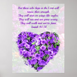  PAARSE FLORAL ISAIAH 40:31 VERSE ORIGINELE POSTER