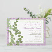 Paarse Floral Ivy Wedding Kaart (Staand voorkant)