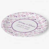 Paarse Floral Jack en Jill Shower Papieren Bordje (Gekanteld)