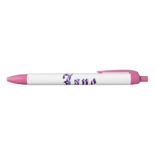 Paarse Floral Jane Name, Blue Ink Pen