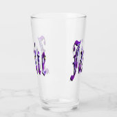 Paarse Floral Janice Name Logo Glas (Links)