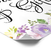 Paarse Floral Kaarten en cadeaubonborden Poster (Hoek)