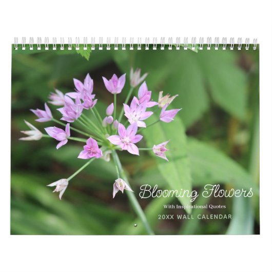 Paarse Floral kalender met Inspirerend offertes (Hoes)