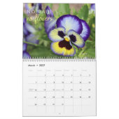 Paarse Floral kalender met Inspirerend offertes (Mar 2027)