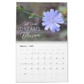 Paarse Floral kalender met Inspirerend offertes (Feb 2027)