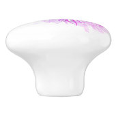 Paarse Floral Keramische Knop (Zijkant)