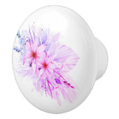 Paarse Floral Keramische Knop (Rechts)