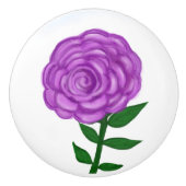 Paarse Floral Keramische Knop (Voorkant)