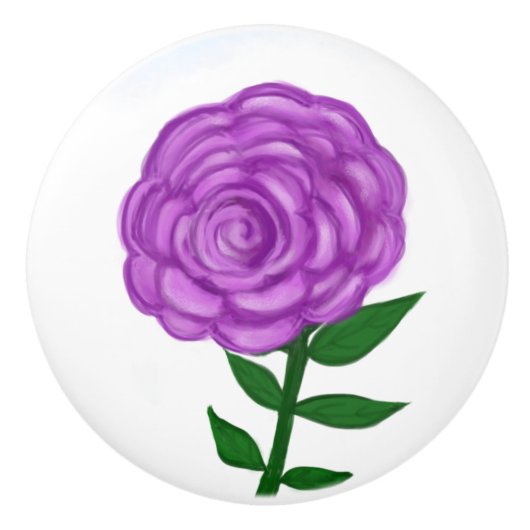  Paarse Floral Keramische Knop (Voorkant)