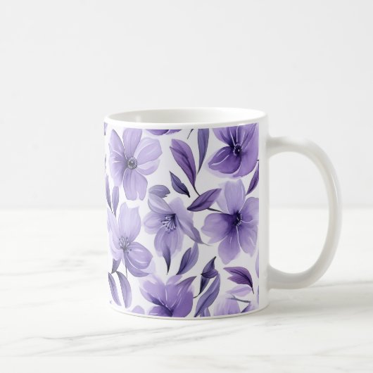 Paarse Floral Koffiemok (Rechts)