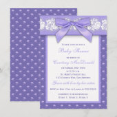 PAARSE Floral Lace Baby shower, AFGEDRUKT Kaart (Voorkant / Achterkant)