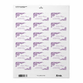 Paarse Floral Lace Elegant en Chic Etiket (Full Sheet)