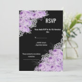 PAARSE Floral LACE ELEGANT MODERN RSVP Kaart (Staand voorkant)
