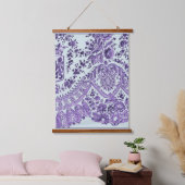 Paarse Floral Lace Hangend Wandkleed (Slaapkamer)