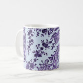 Paarse Floral Lace Koffiemok (Voorkant links)