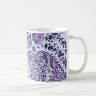 Paarse Floral Lace Koffiemok