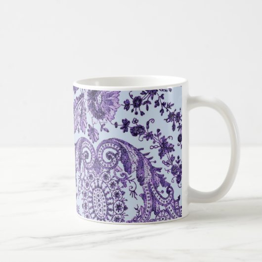 Paarse Floral Lace Koffiemok (Rechts)