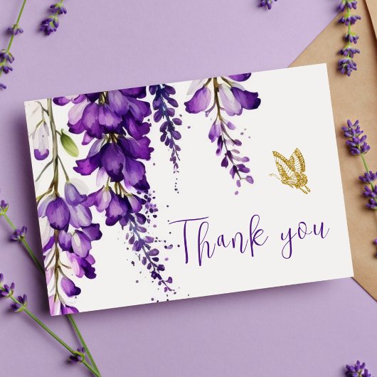 Paarse Floral Lavender Boho Weddenschap Briefkaart