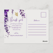 Paarse Floral Lavender Boho Weddenschap Briefkaart (Achterkant)