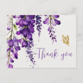Paarse Floral Lavender Boho Weddenschap Briefkaart (Voorkant)