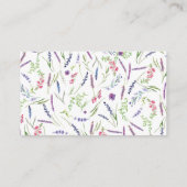 Paarse Floral Lavender hoeveel kisses er spelen Informatiekaartje (Achterkant)