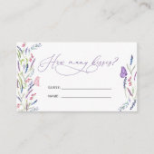 Paarse Floral Lavender hoeveel kisses er spelen Informatiekaartje (Voorkant)