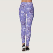  Paarse Floral Lavender Leggings vrouwen (Achterkant)