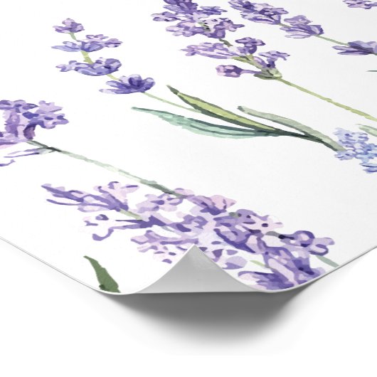 Paarse Floral, lavender Wedding Poster (Hoek)