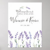 Paarse Floral, lavender Wedding Poster (Voorkant)