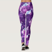 Paarse Floral Leggings (Achterkant)