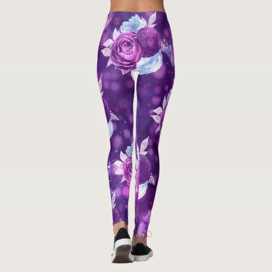 Paarse Floral Leggings (Achterkant)