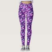 Paarse Floral-Leggings Leggings (Voorkant)