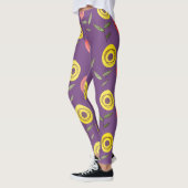 Paarse Floral-Leggings Leggings (Links)