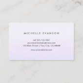 Paarse Floral Lotus Elegant Yoga Instructor Visitekaartje (Achterkant)