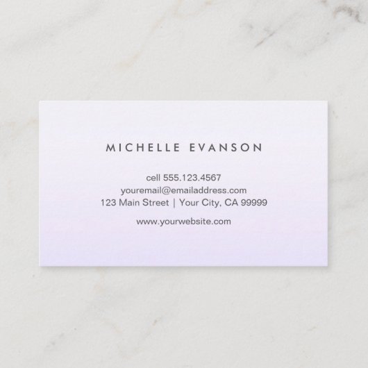 Paarse Floral Lotus Elegant Yoga Instructor Visitekaartje (Achterkant)