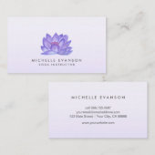 Paarse Floral Lotus Elegant Yoga Instructor Visitekaartje (Voorkant / Achterkant)