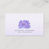Paarse Floral Lotus Elegant Yoga Instructor Visitekaartje (Voorkant)
