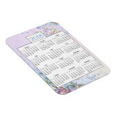 paarse Floral Love Calendar Magnet 2018 Magneet (Rechterzijde)