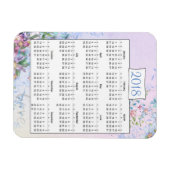 paarse Floral Love Calendar Magnet 2018 Magneet (Horizontaal)