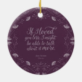 Paarse Floral Love Quote Emma Jane Austen Keramisch Ornament (Achterkant)