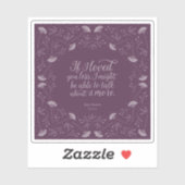 Paarse Floral Love Quote Emma Jane Austen Sticker (Vel)