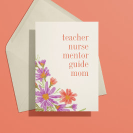  Paarse Floral Mam is Alles Moederdag Kaart